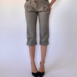Ann Taylor LOFT Cropped Trouser Pant in Houndstooth Wool, size 10